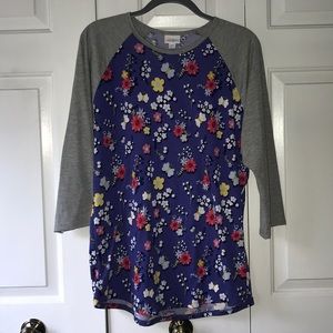 Floral baseball shirt